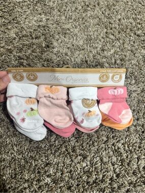 Baby Footie Socks 4-Pack - Pink, Peach, White
